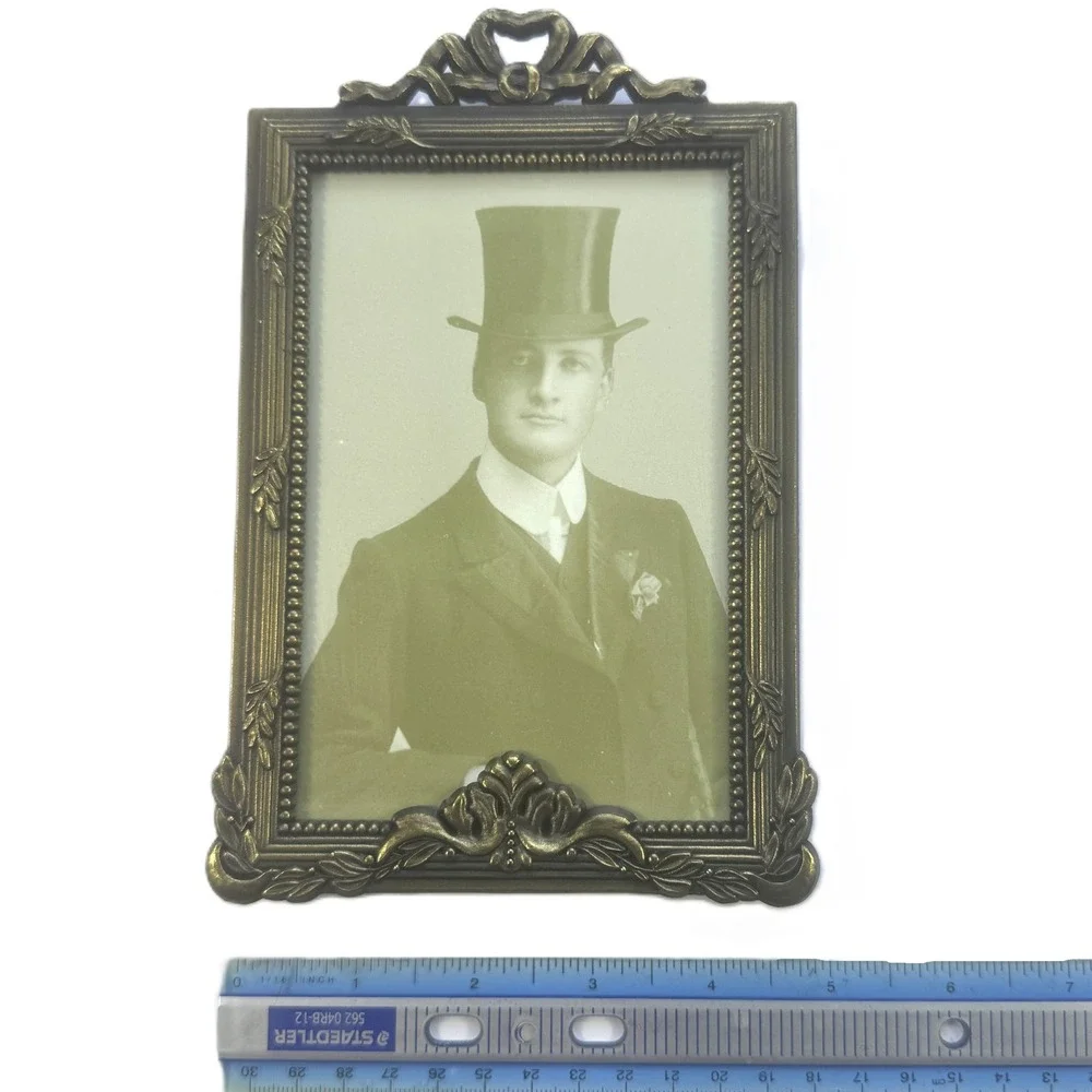 Ornate Metal Photo Frames Set of 3 Ornate Brass Silver Victorian Gothic Vintage
